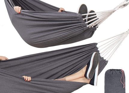 Hangmat | Extra Stevig | Inclusief Opbergtas | Donkergrijs | 200 x 150 cm