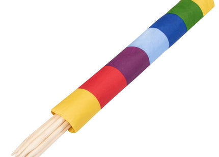Strand Windscherm Met Stokken | Windscherm Strand | Windscherm Camping | 10 Meter | Multicolor gestreept