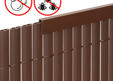 Balkonscherm - Privacyscherm - Hoge Kwaliteit - Waterbestendig - UV-bescherming - 1.6x5 m - Bruin - PVC