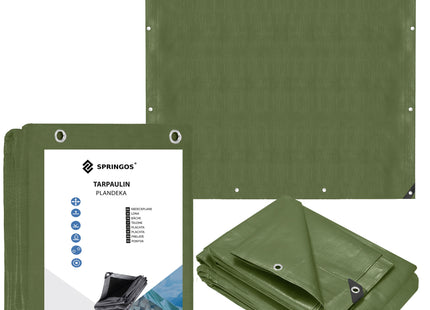 Afdekzeil | Dekzeil | Zeildoek | Waterdicht | PVC | 4 x 4 m | 120 g/m2 | Groen