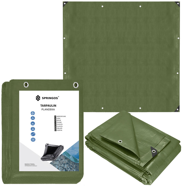 Afdekzeil | Dekzeil | Zeildoek | Waterdicht | PVC | 4 x 4 m | 120 g/m2 | Groen