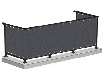 Balkonscherm | Balkondoek | 1 x 5 m | Grafiet