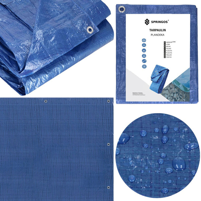 Afdekzeil | Dekzeil | Zeildoek | Waterdicht | PVC | 6 x 9 m | 60 g/m2 | Blauw