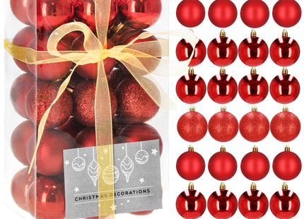 Kerstballen | 30 Stuks | 3 cm | Rood