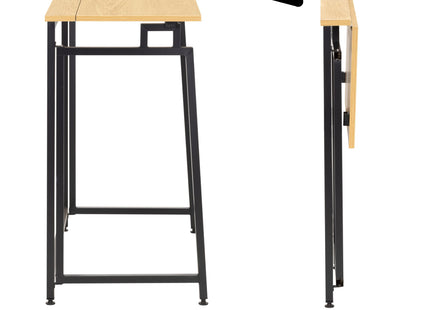 Bureau – Werkbureau – Computer Bureau – Bureautafel – Opklapbaar – 80 X 75 X 40 CM – 30 Kg - industriële - Zwart/Bruin