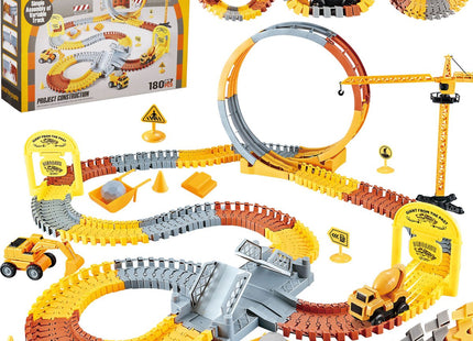 Racebaan | Bouwplaats | Inclusief Trucks | 180 Delen | Multicolor
