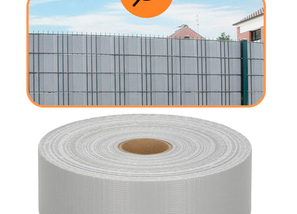 Vlechtband | Privacyfolie | Vlechtband Voor Tuinafsluiting | PVC | 50 m | 450 g/m² | 4,75 Cm | Grijs