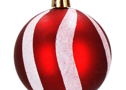 Kerstballen | 30 Stuks | 6 cm | Rood/Wit