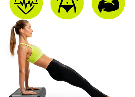 Aerobic Stepper | Verstelbaar | Zwart/Grijs | 350 KG