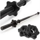 Actiget® Halterstang | Barbell |Staal | 120 cm | 25 mm | 2 Klemmen | Zwart