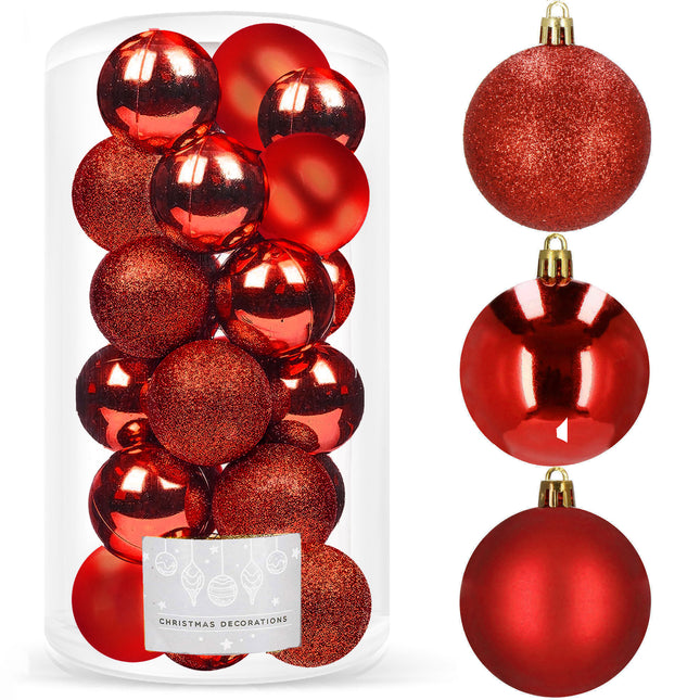 Kerstballen | 20 Stuks | 4 cm | Rood