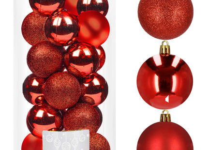Kerstballen | 20 Stuks | 4 cm | Rood