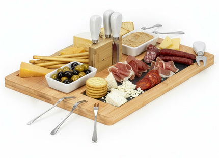 Serveerplank 14 Delige Set | Snijplank | Bamboe Snijplank | 30 x 40 cm