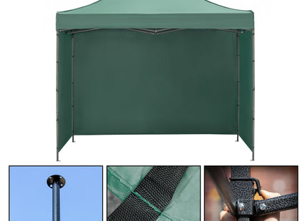 Partytent - 300x300xcm - Hoogte Verstelbaar - PVC - Polyester - Harmonica- Frame - Groen