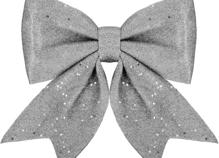 Kersthanger | Kerstversiering | Kerstdecoratie Voor Binnen | Kerststrik | Zilver | Glitter| 20 cm | 1 Stuk