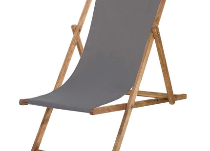 Houten Ligstoel | Strandstoel | Ligstoel | Verstelbaar | Beukenhout | Handgemaakt | Grijs