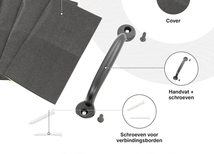 Muntel® Tussenstuk Wasmachine Droger - Stapelkit Wasmachine Droger - Universeel - Uitschuifbare werkblad - Zwart