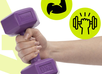 Dumbbell Set - 2 KG - Paars - Oefengewichten