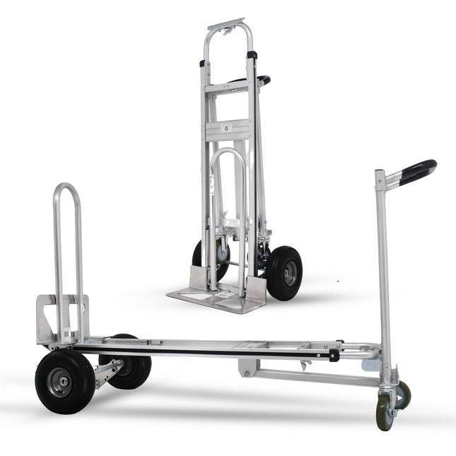 Steekwagen - 3 in 1 - Staal - 300 KG Draagvermogen - Transportwagen - Plateauwagen - TUV -  Steekkar - Trolley - Transport - Zilver