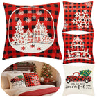 Sierkussenhoes | Kussenhoes | Kussensloop | Woonaccessoires | 40 x 40 cm | 4 Stuks | Kerstpatronen