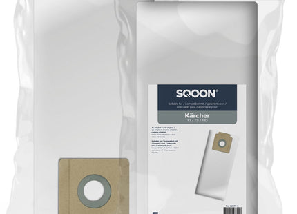 SQOON® Stofzuigerzakken Geschikt voor Kärcher T7 / T9 / T10 3-D - Vervangt 6.904-333.0 / 69043330 / 6.904-335.0 / 69043350 - 5 Stuks