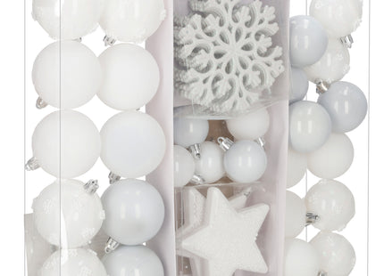 Kerstballen | 40 Stuks | 5/6/7/8/9/10 cm | Wit