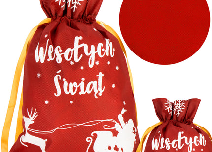 Kerstzak | Cadeautas | Pools | Rood/Wit