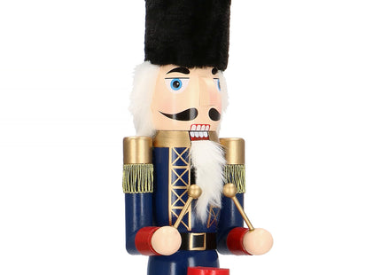 Notenkraker Kerst | 61 cm | Blauw/Rood/Goud/Zwart