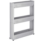 Keukentrolley Op Wieltjes | Badkamer Trolley | Opbergrek | 3 Niveaus | 70 x 54 x 12.5 cm | Grijs