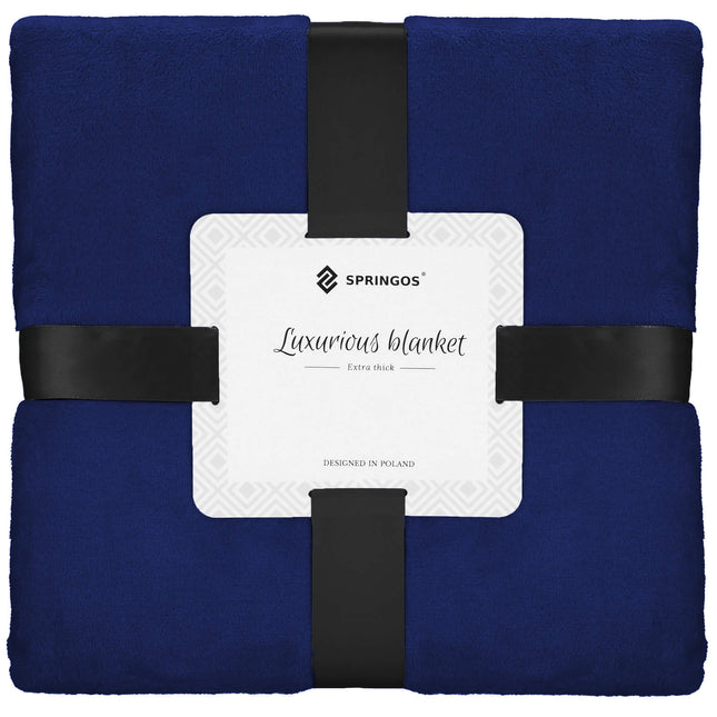 Plaid | Sprei | Deken | 200 x 220 cm | Pluche | Blauw