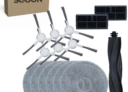 SQOON® vervangingsset geschikt voor Dreame L10s Ultra Gen2 - 15-delige onderhoudskit voor robotstofzuigeronderhoud