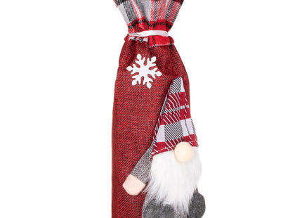 Flessenhoes - Kabouter - Hoed - Rood - Wijn - 29 cm