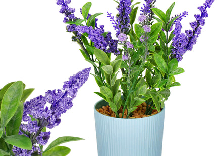 Kunstbloem - Kunstplanten - Lavendel - Inclusief Pot - Paars - Decoratief - 26 cm