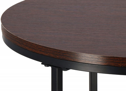 Salontafel | Salontafel Set | Rond | 2-Delig | Zwart/Donkerbruin