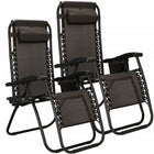 Tuinstoelen | Ligstoel | Opvouwbaar | Verstelbaar | Ergonomische Hoofdsteun | 2 Stuks | Bruin/Zwart