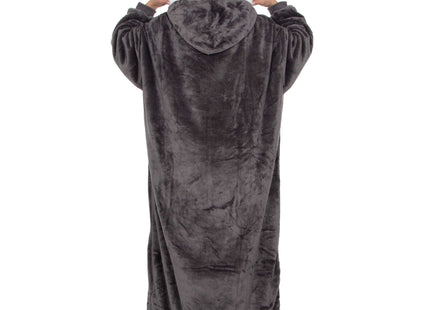 Oversized Fleece Deken/Trui - Oversized Deken - Oversized Trui - Hoodie - Capuchon - Donkergrijs