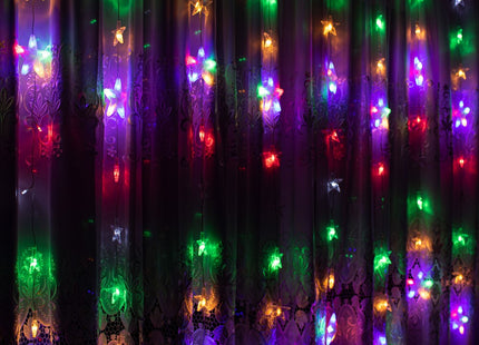 Kerstverlichting Sterrengordijn | Multicolor/Flits Koel Wit | 2 m | 180 Led's