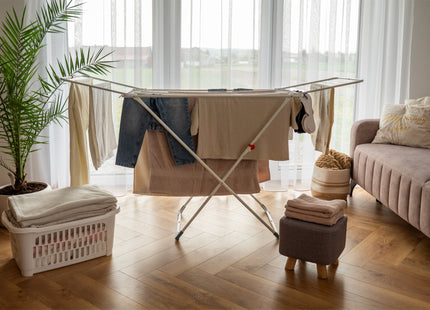 Droogrek - Wasrek - Droogtoren - 3 - Etages - Inklapbaar - Draaibaar - Wit - Staal - Kunststof - 15 KG
