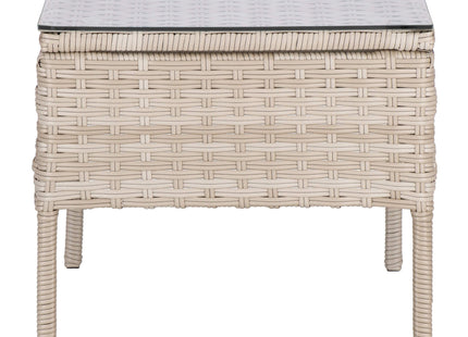 Tuinset - 2 Delig - Stoelen - Tafel - Rotan - Beige
