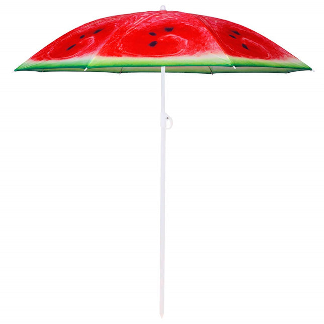 Parasol | Strand Parasol | Parasols | Opvouwbaar | Kantelbaar | 180 cm | Rood/Groen