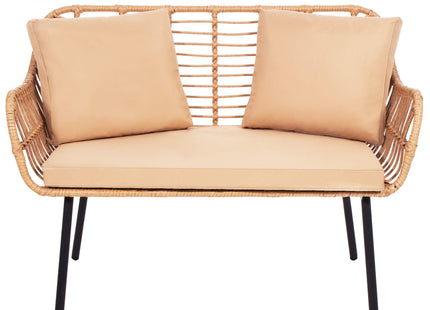 Tuinset - 4 Delig - Stoelen - Bank - Tafel - Rotan - Beige