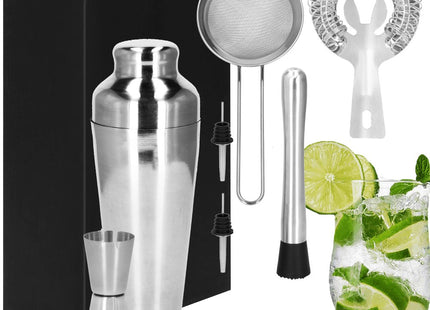 Cocktail Set | 8-Delige Cocktail Shaker Set | RVS | Zilverkleurig