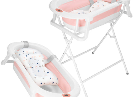 Opvouwbaar Baby Bad - Opvouwbaar - Draagbaar - Met Stop - Thermometer - Tot 12 Maanden - 40 L - Wit - Roze - 79 x 49 x 22 cm