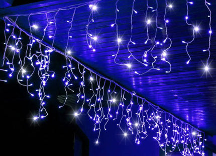 IJspegel Verlichting | 12 m + 2.5 m Snoer | 300 LED | Flash | Koppelbaar | Blauw