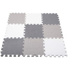 Speelmat | Speelmat Foam | Puzzelmat | Figuren | 9 Puzzelstukken | Grijs | 95.5 x 95.5 cm