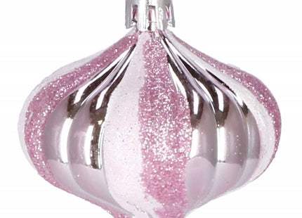 Kerstballen | 77 Stuks | Roze/Wit