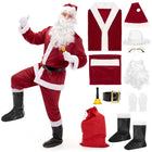 Kerstman Kostuum | Kerstman Pak | Verkleedkleding | 11-Delig | Rood/Wit/Zwart | XXL