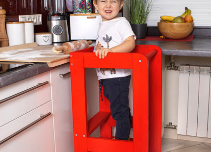 Leertoren Montessori | Leertoren Keukenhulp | Keukentoren | Leertoren Peuters | Stabiel | Rood