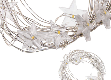 Kerstverlichting - Kerstboomverlichting - Sterren - 20 LED - Warm Wit