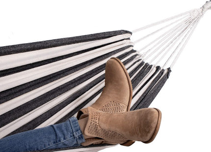 Hangmat | Extra Stevig | Inclusief Opbergtas | Zwart/Wit | 200 x 150 cm